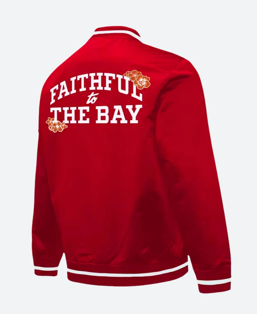 SF 49ers Faithful to the Bay Varsity Jacket Back Image