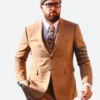 Travis Kelce Thom Browne Brown Striped Blazer