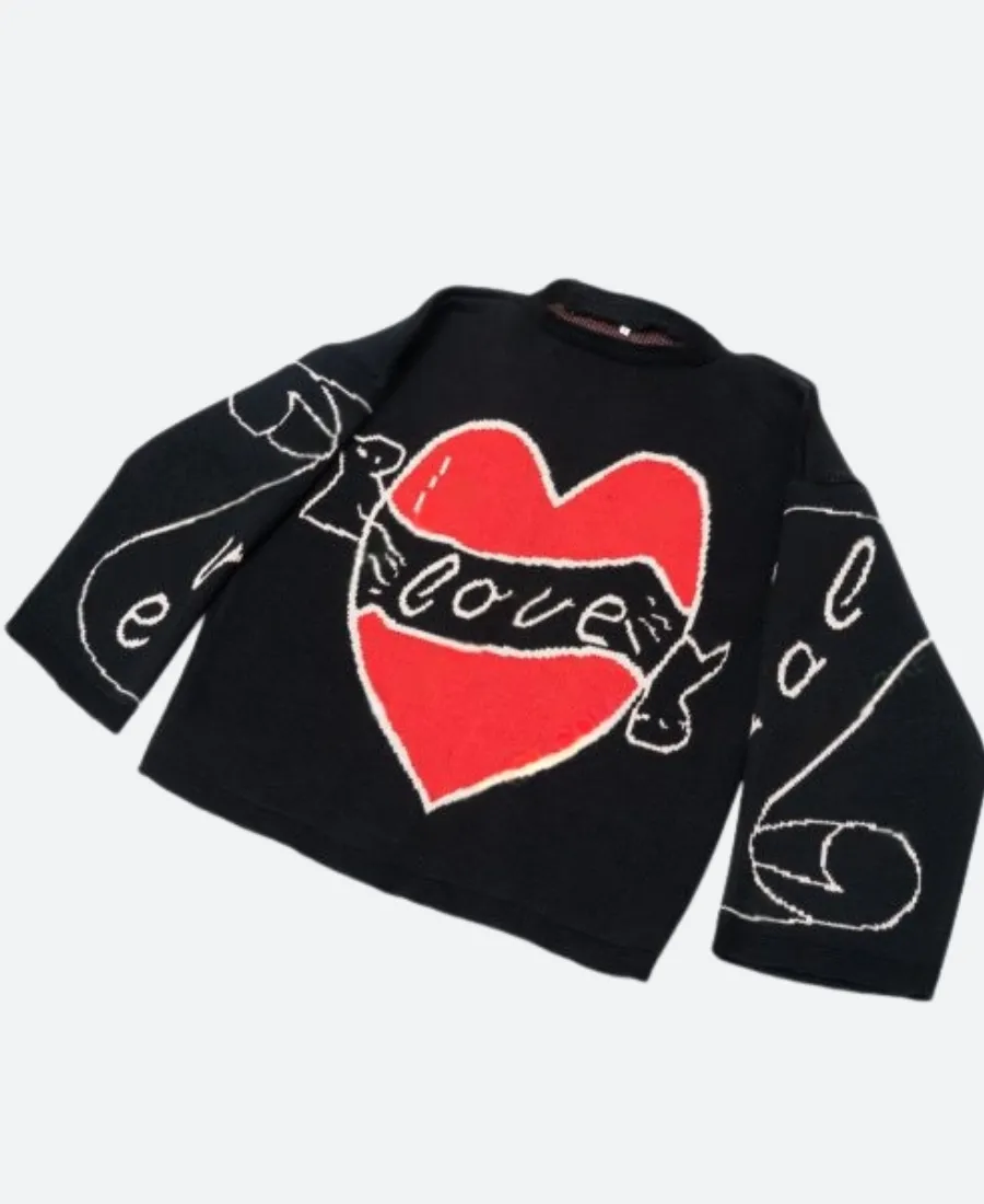 Bad Sisters S02 Eve Hewson Love Black Heart Sweater