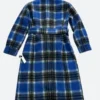 Carrie Preston Elsbeth Blue Plaid Coat Back Image