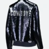 Dallas Cowboys Sequin Jacket Black Back Image