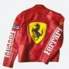 Ferrari Motorcycle Red Racing Leather Jacket