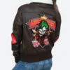 Jokers Wild Harley Quinn Bombshell Leather Jacket