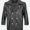 NYPD Cowhide Leather Long Jacket