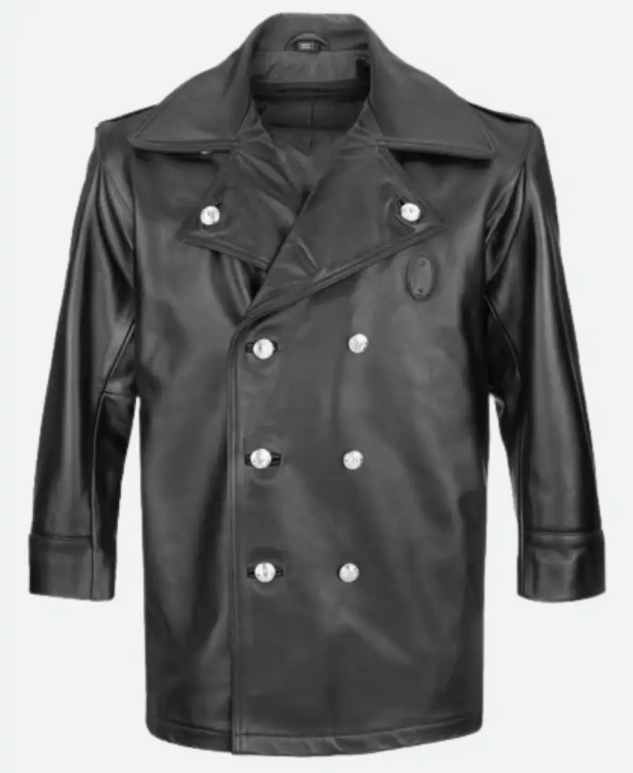 NYPD Cowhide Leather Long Jacket