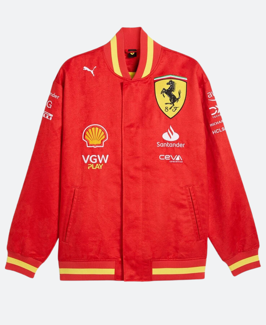 Scuderia Ferrari F1 Miami Carlos Sainz Jr Bomber Jacket
