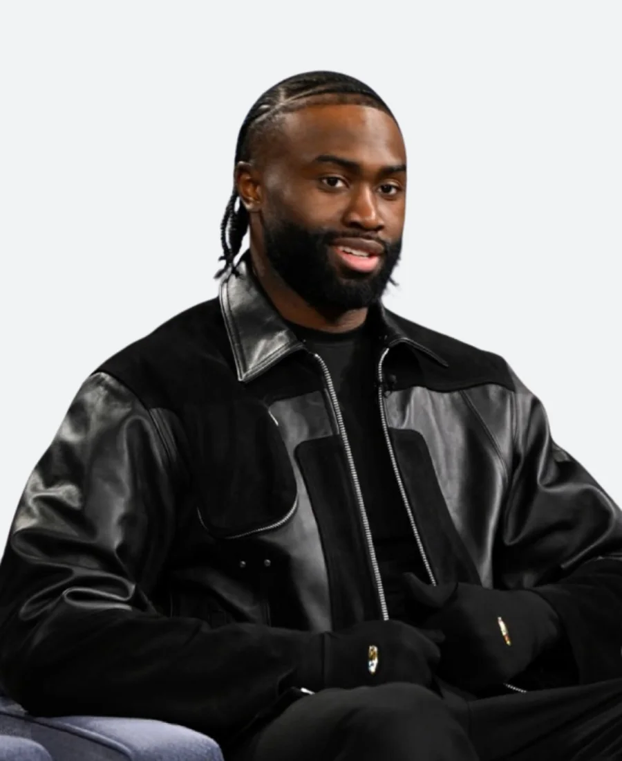 The Tonight Show Jaylen Brown Leather Jacket Front Image