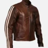 Tivoli Retro Brown Cruiser Leather Jacket Full Image