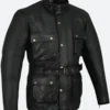 Trialmaster Black Leather Jacket Front Image