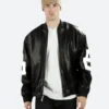 8 Ball Pool Leather Jacket Front Image