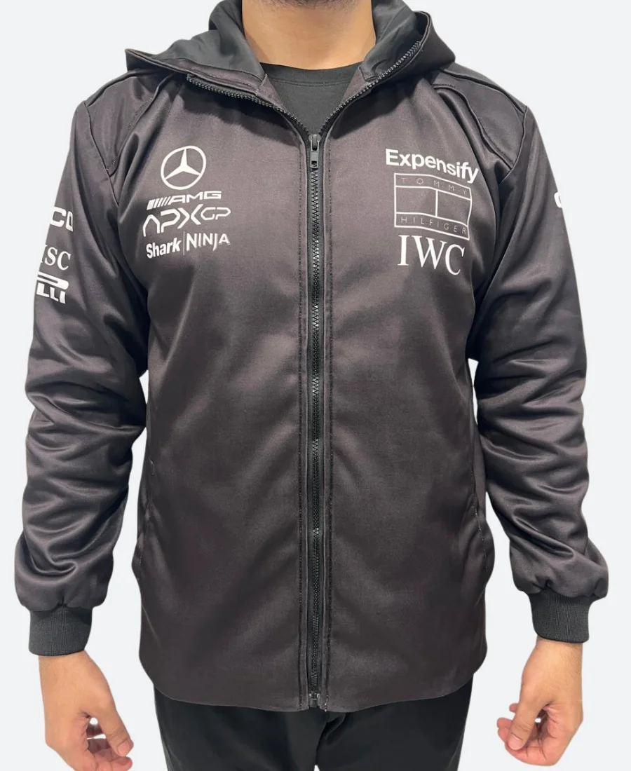 APX GP F1 Brad Pitt Black Hoodie Front Image
