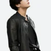 BTS Jungkook Leather Jacket Side Image