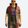 Cyberpunk Rarog Red Rebels Leather Vest Front Image