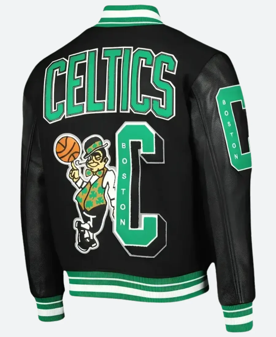 NBA Boston Celtics Letterman Varsity Jacket Back Image