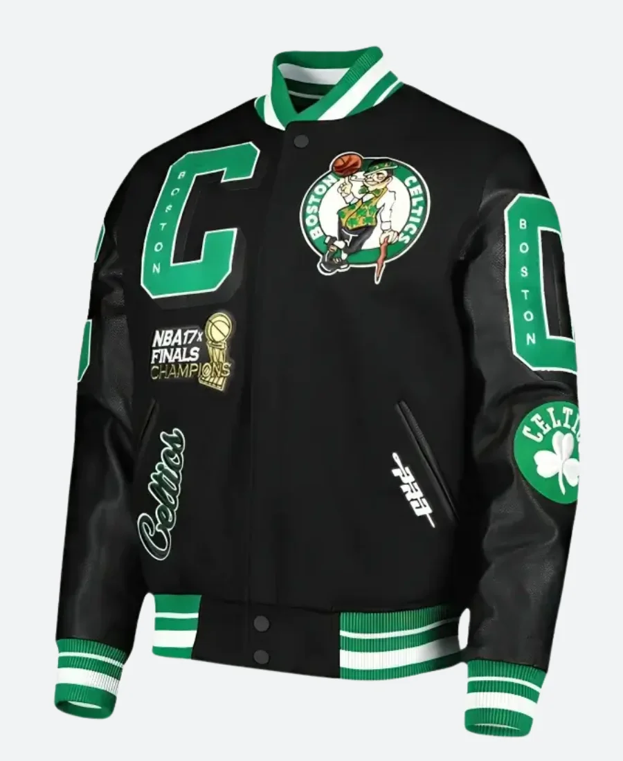 NBA Boston Celtics Letterman Varsity Jacket Front Umage