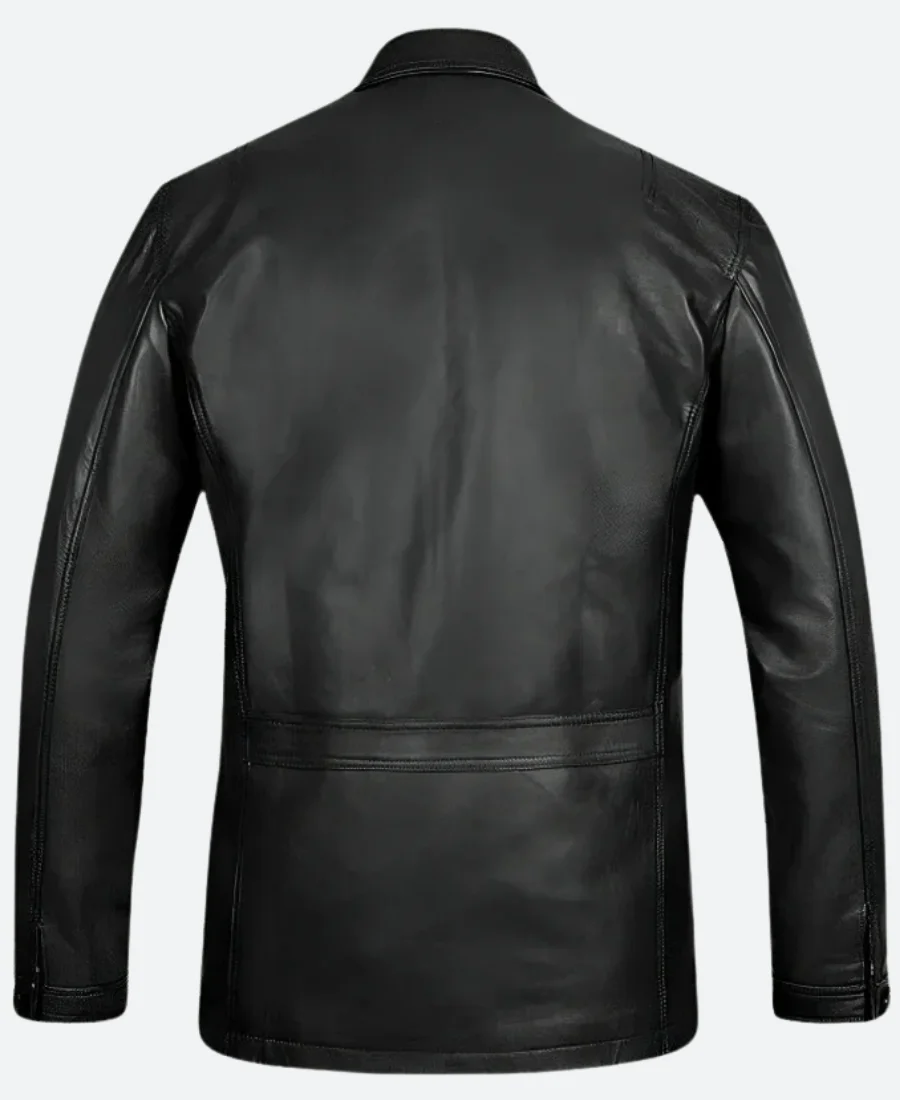 No Time To Die James Bond Leather Jacket Back Image