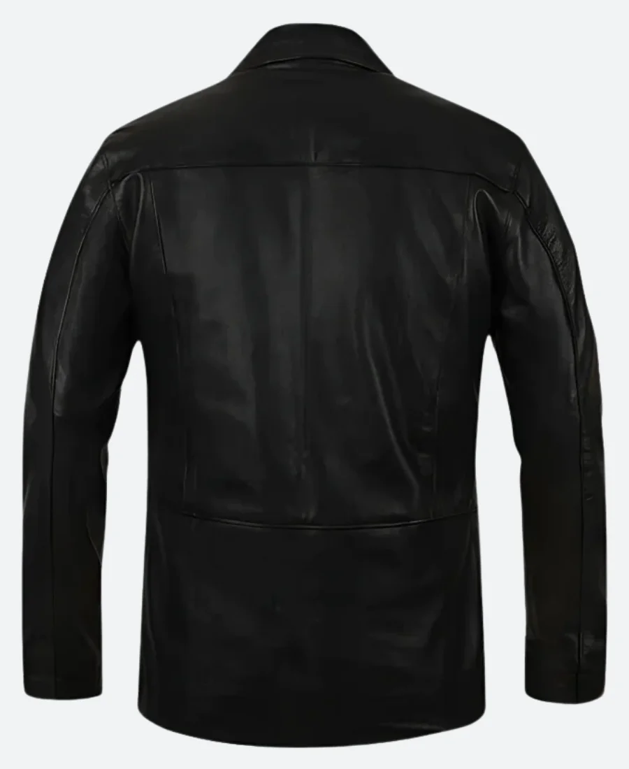 The Vampire Diaries Damon Salvatore Leather Jacket Back Image