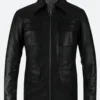 The Vampire Diaries Damon Salvatore Leather Jacket Front Image