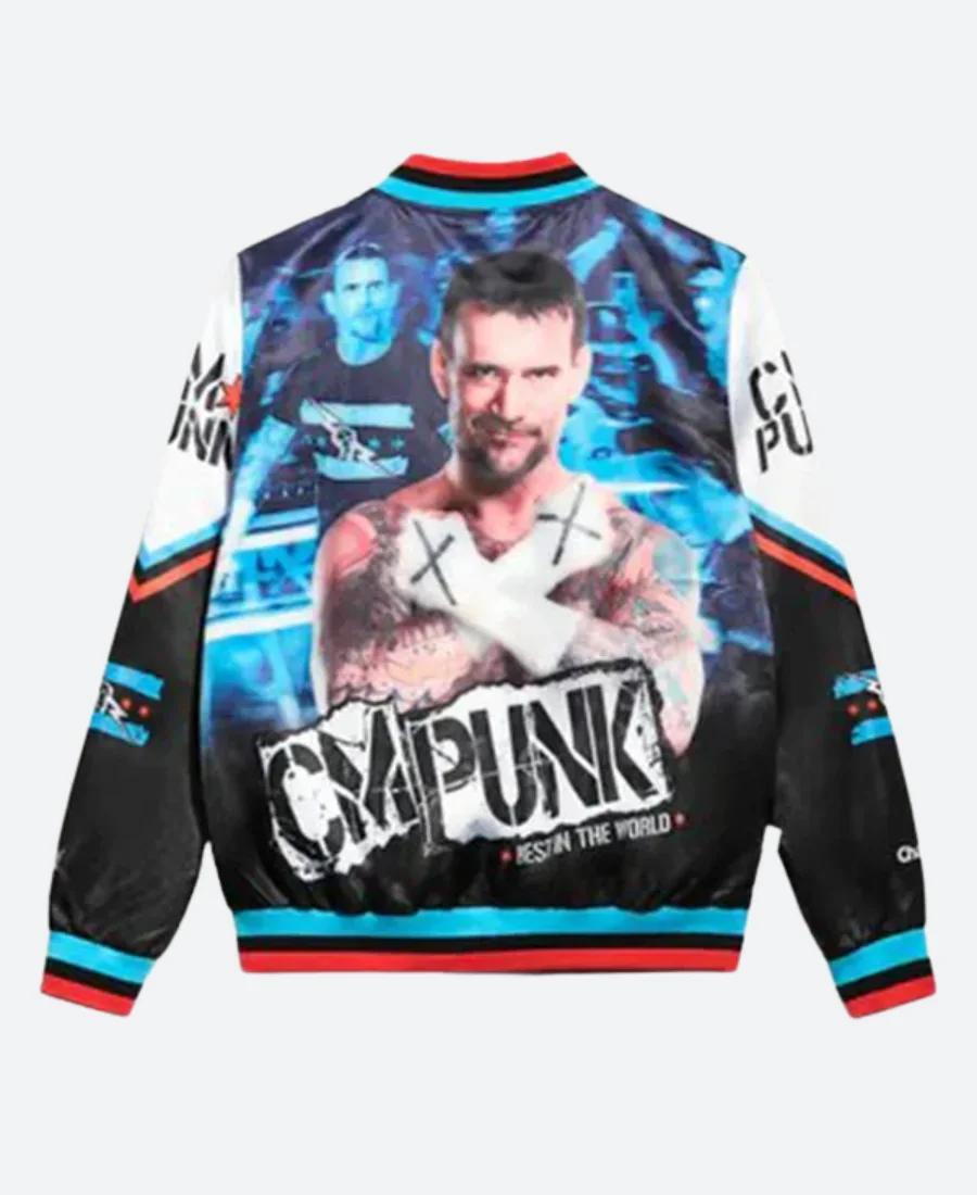 WWE CM Punk Bomber Jacket Back Image