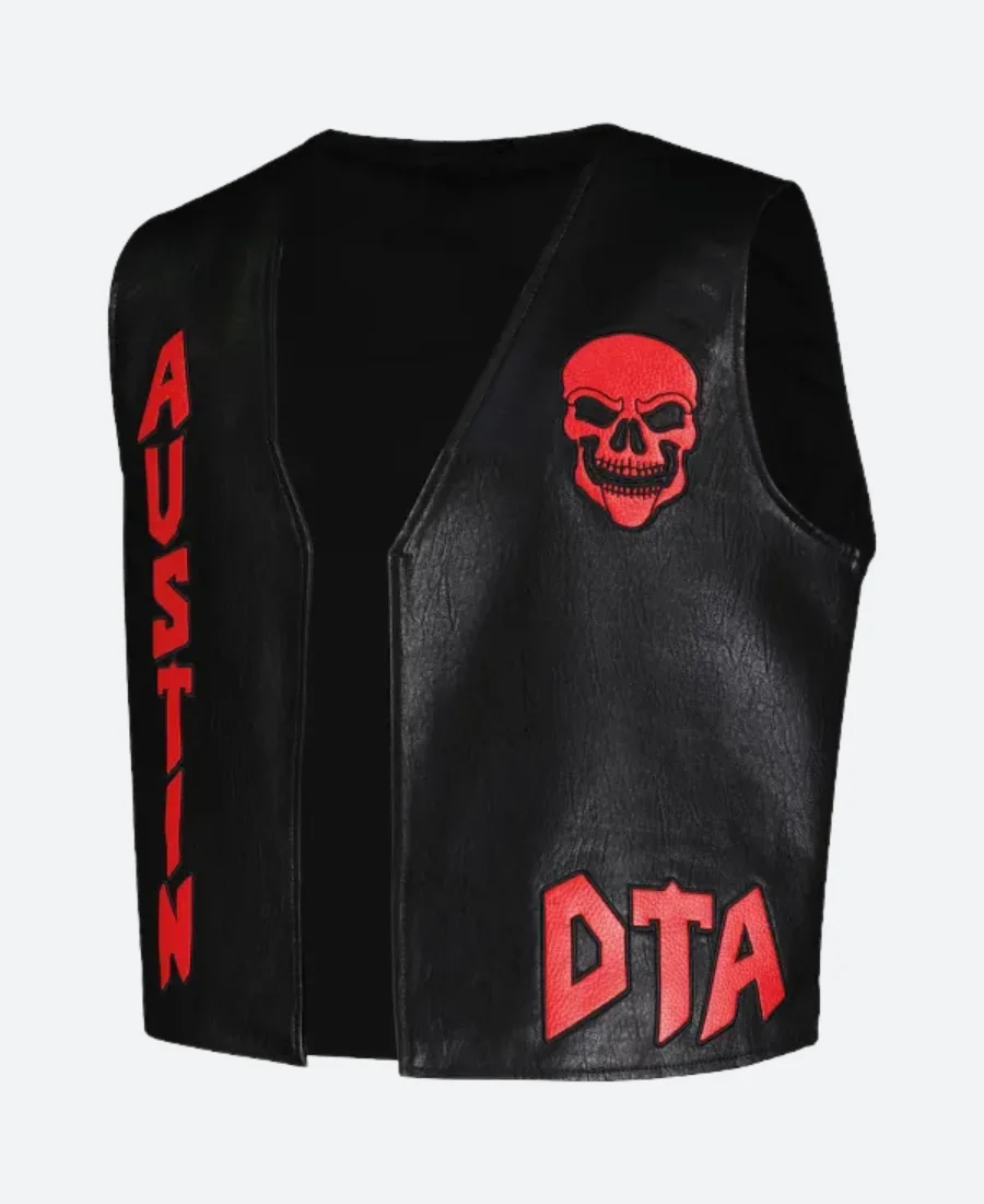 WWE Steve Austin DTA Stone Cold Leather Vest Front Image