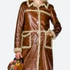 Beyond the Gates Eva Thomas Leather Trench Coat Front Image