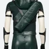 Green Arrow S04 Oliver Leather Vest Back Image