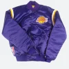 LA Lakers 80s Letterman Varsity Jacket Purple Front Image