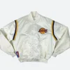 LA Lakers 80s Letterman Varsity Jacket White Front Image