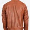 Men’s Cafe Racer Biker Leather Jacket Back Image