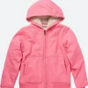 Sherpa Lined Pink Hooded Jacket Front Image
