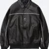 Spring 2025 Varsity Leather Jacket Front Image