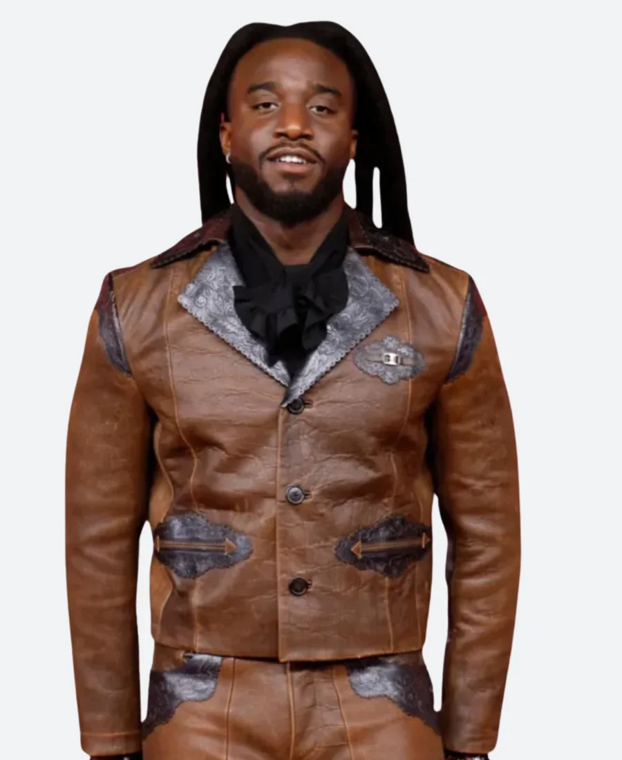 Academy Country Music Awards Shaboozey Leather Jacket Front Image