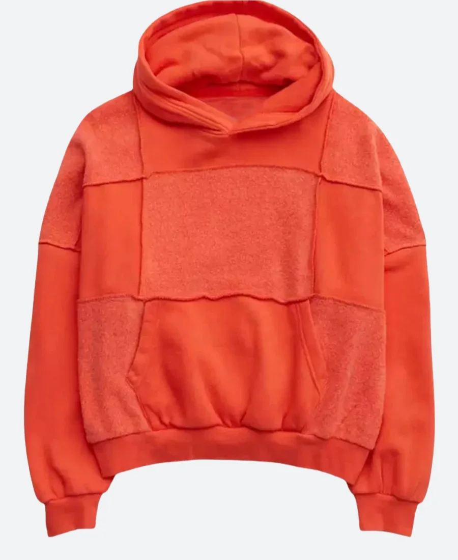 Aerie Sherpa Pullover Hoodie Front Orange Image