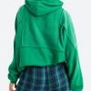 Aerie Sherpa Pullover Hoodie Green Back Image