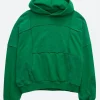 Aerie Sherpa Pullover Hoodie Green Front Image