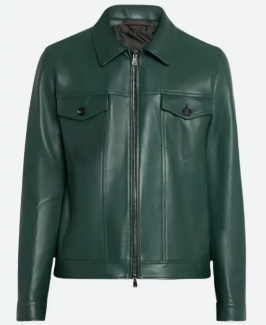 American Idol S23 Luke Bryan Green Leather Jacket
