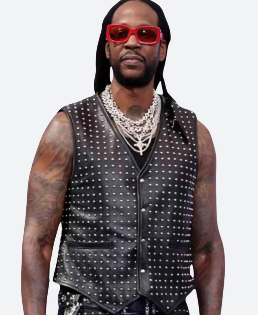 BET Awards 2024 2 Chainz Leather Vest Front Image