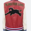 Blind For Love Leather Varsity Jacket Back Image