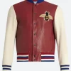 Blind For Love Leather Varsity Jacket Front Image