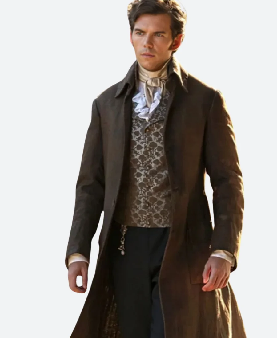 Bridgerton Luke Thompson Trench Coat Front Image