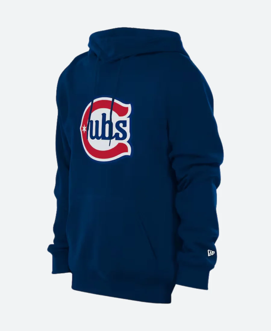 Chicago Cubs New Era Pullover Hoodie Navy Blue Front Image