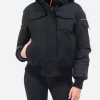 Chicago PD S09 Hailey Upton Puffer Hooded Jacket Front Black Image