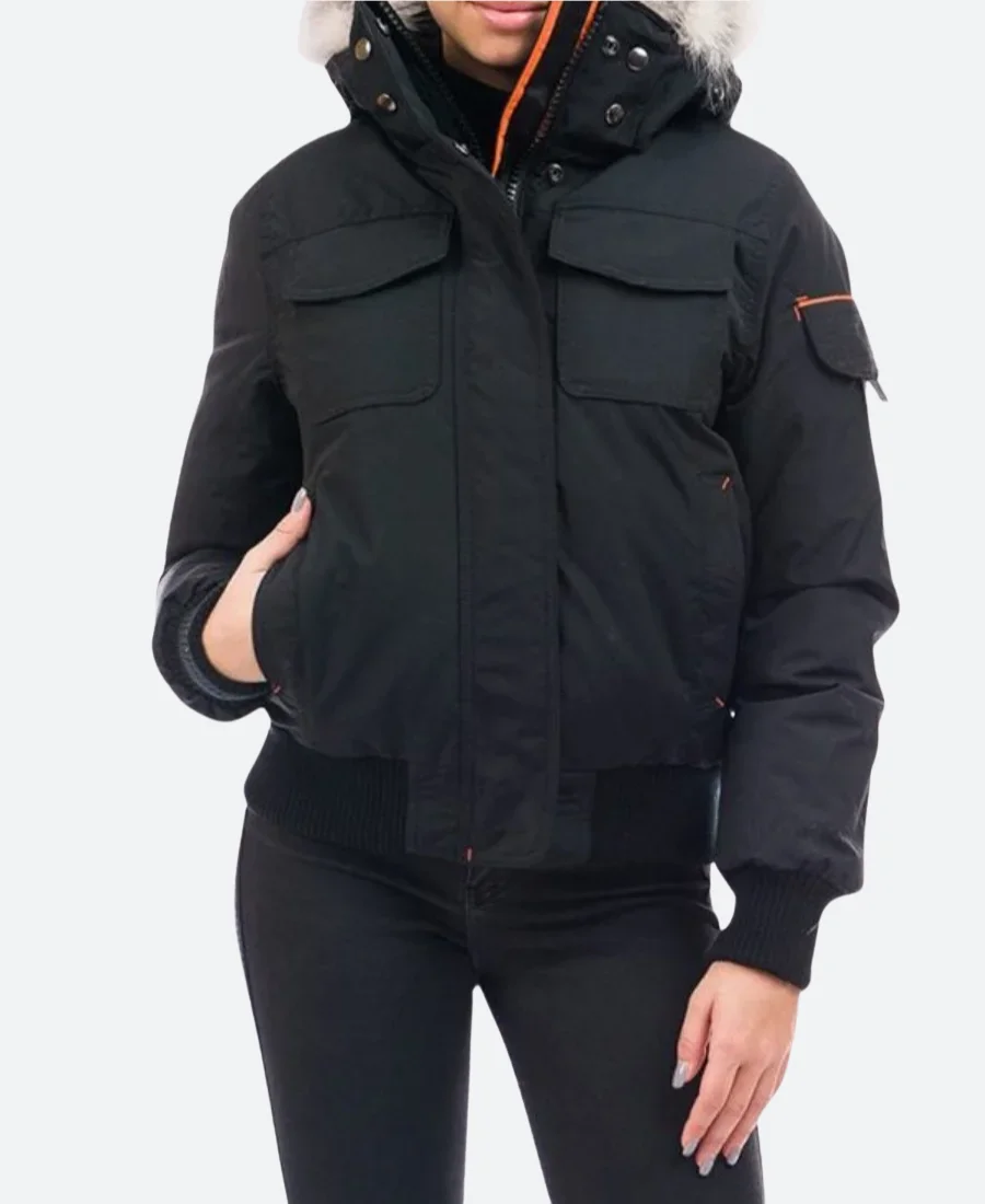 Chicago PD S09 Hailey Upton Puffer Hooded Jacket Front Black Image