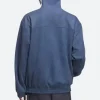 Chinese New Year Blue Suede Leather Jacket Back Image