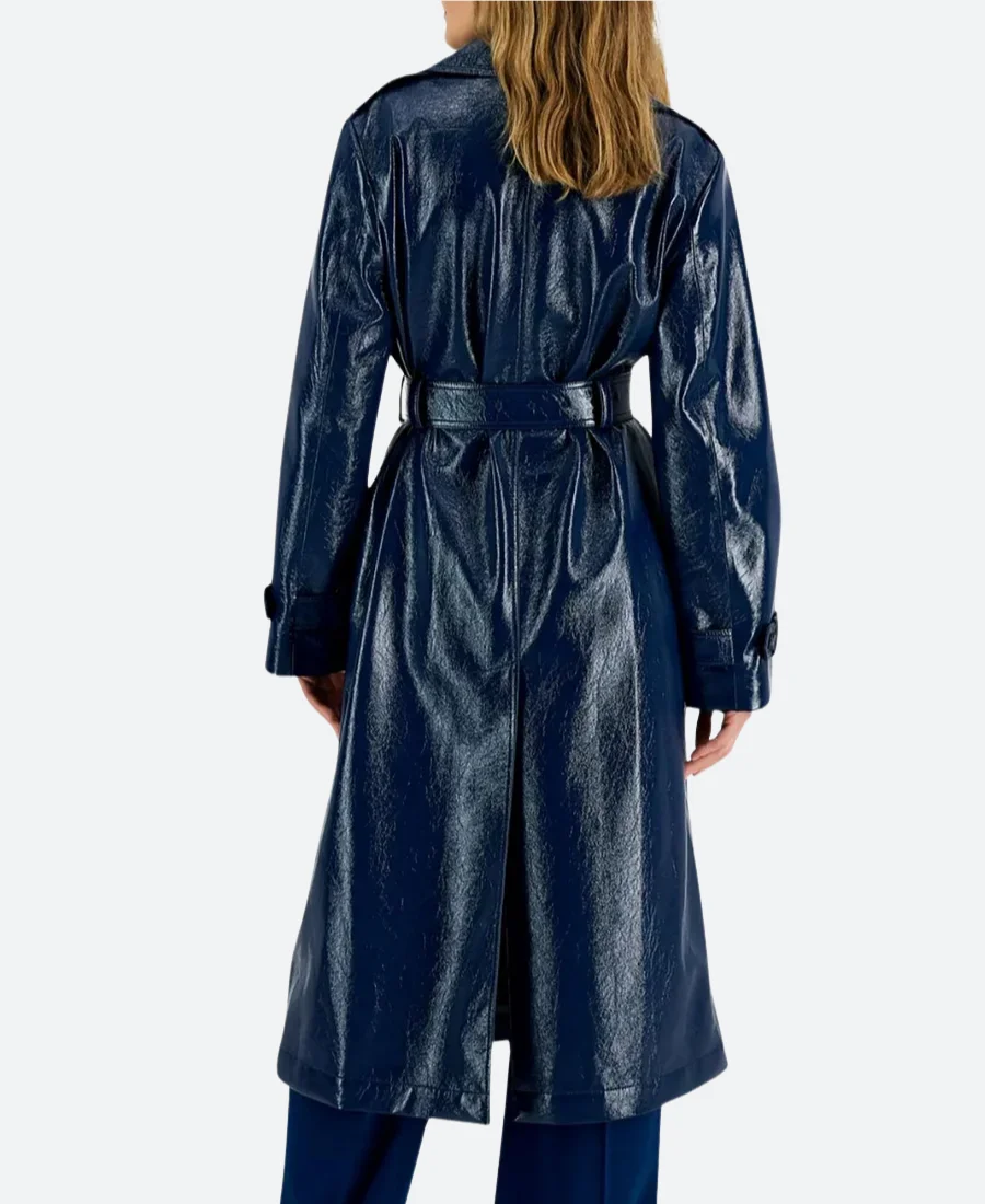 Christmas In Notting Hill 2023 Georgia Bright Leather Trench Coat Back Image