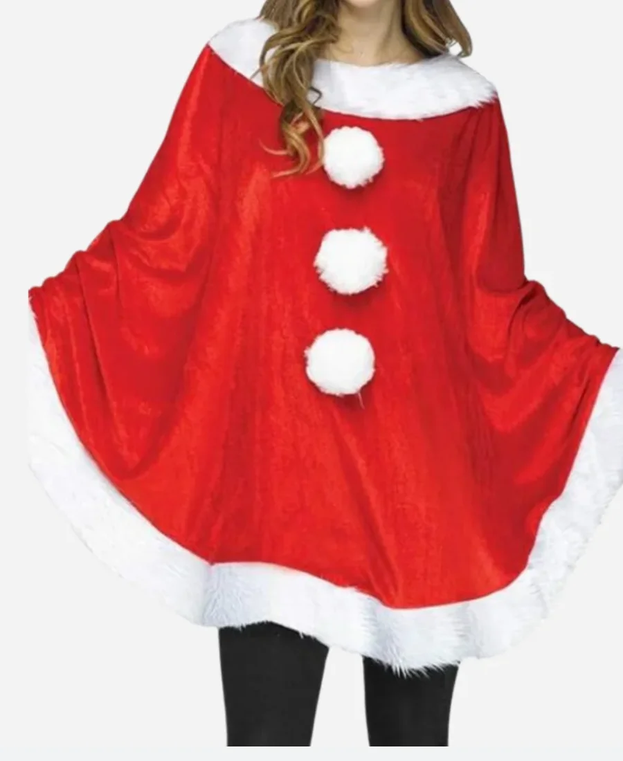 Christmas Santa Poncho Coat Front Image