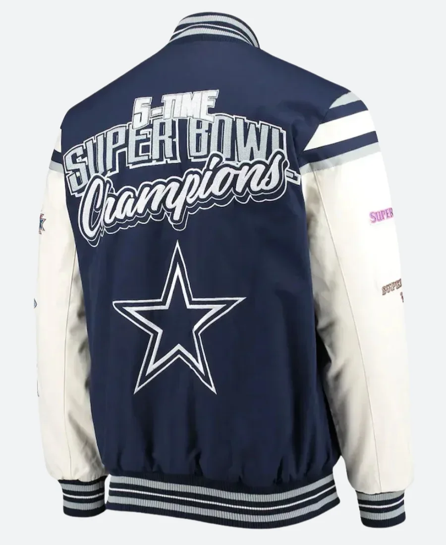 Dallas Cowboys Super Bowl Varsity Jacket Back Image