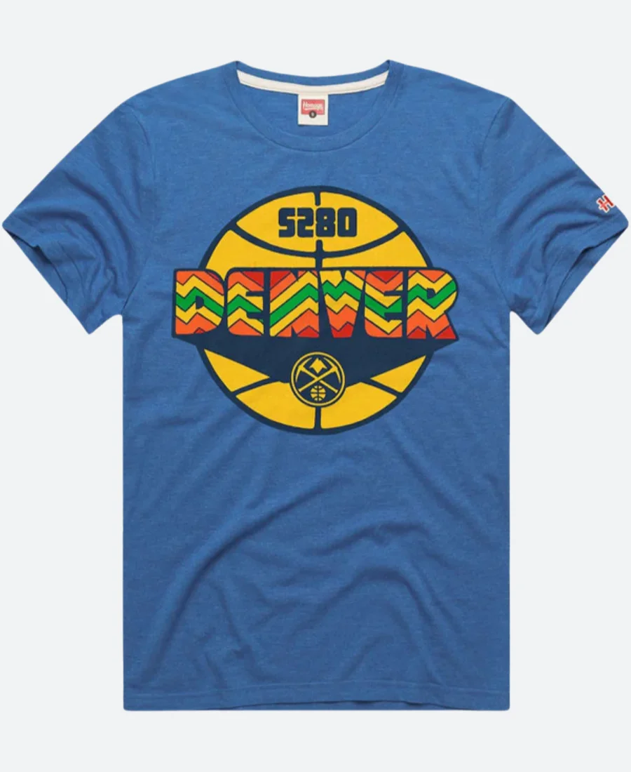 Denver Nuggets Homage Royal T Shirt Front Image