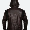 Detroit Become Human Gavin Reed Hooded Leather Jacket Back Image
