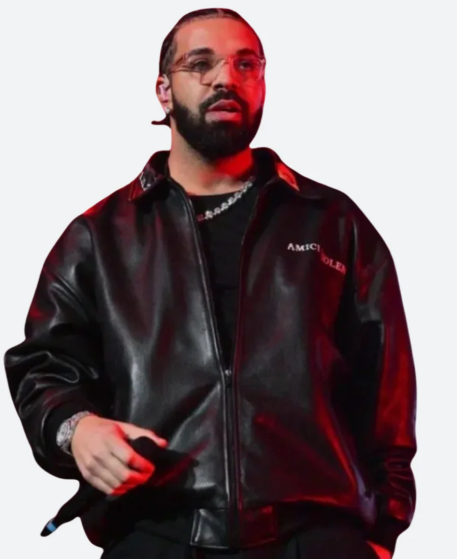 Drake Amici Violente Leather Jacket Front Image